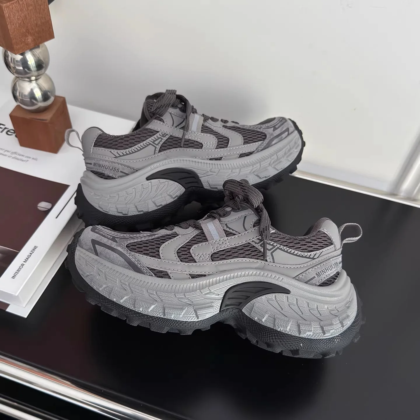 Damen Sportliche Chunky Sneakers mit rutschfester Sohle und atmungsaktiver Mesh-Konstruktion Heidi Mode - Image 6