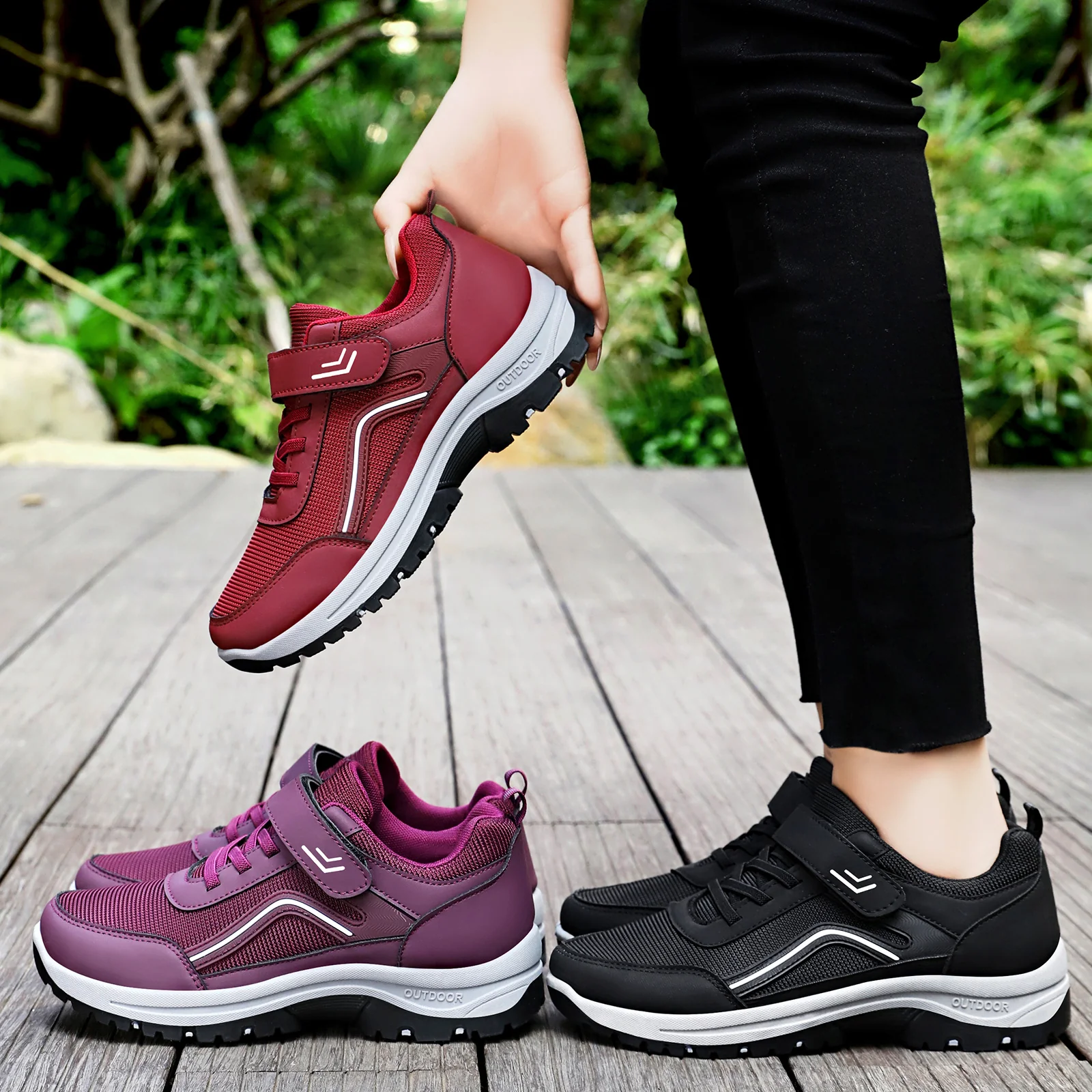 Damen Sportliche Fitness-Sneaker mit verstellbarem Klettverschluss und atmungsaktivem Mesh-Obermaterial Heidi Mode - Image 3