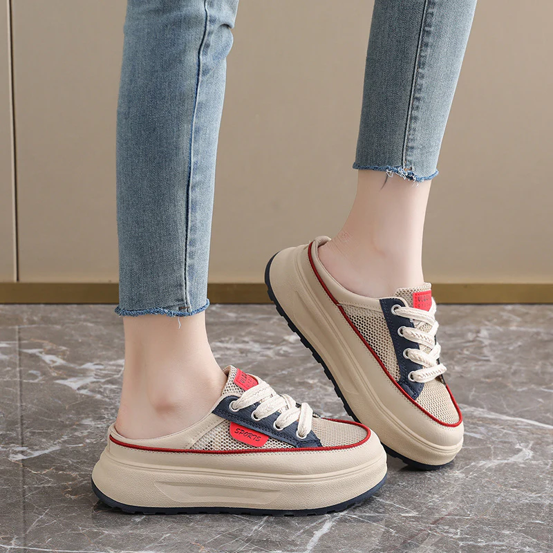 Damen Sportliche Freizeitschlüpfschuhe mit atmungsaktivem Mesh-Obermaterial und stabiler Sohle Heidi Mode - Image 4