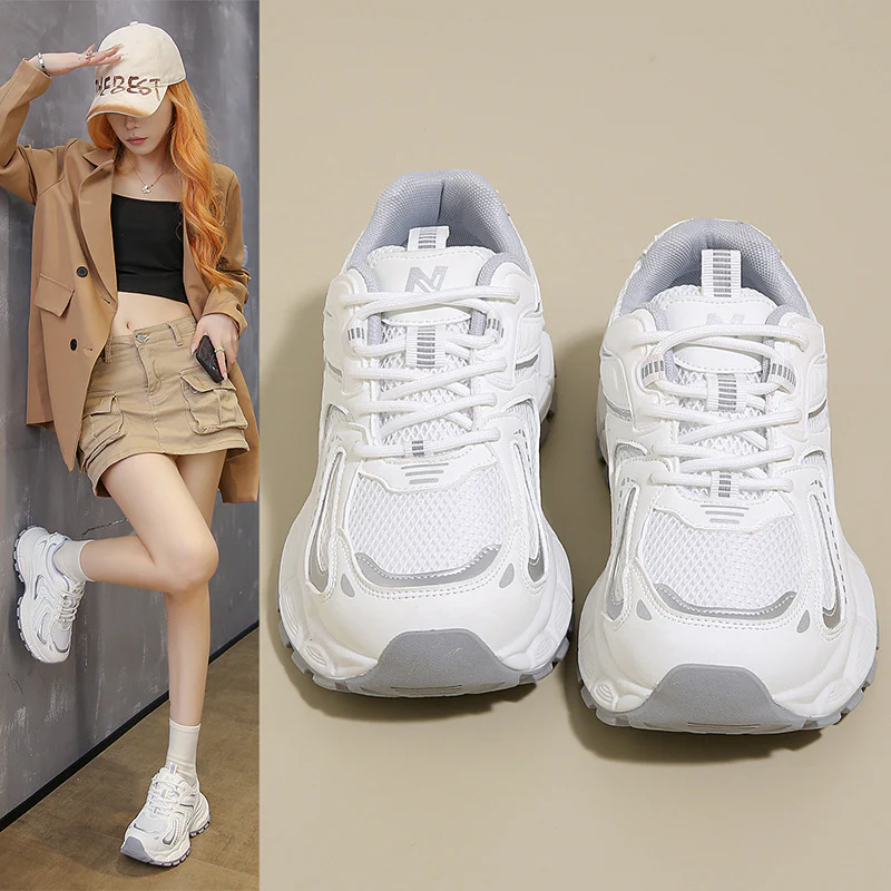 Damen Sportliche Freizeitschuhe mit atmungsaktiver Mesh-Oberfläche und stoßdämpfender Laufsohle Heidi Mode