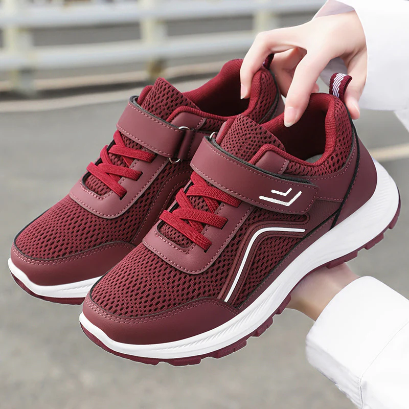 Damen Sportliche Freizeitschuhe mit rutschfestem Klettverschluss Heidi Mode