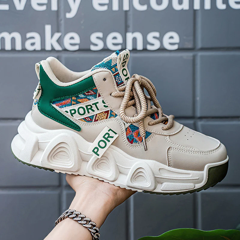 Damen Sportliche Freizeitsneaker mit ergonomischem Design und einzigartigem Textilmuster Heidi Mode