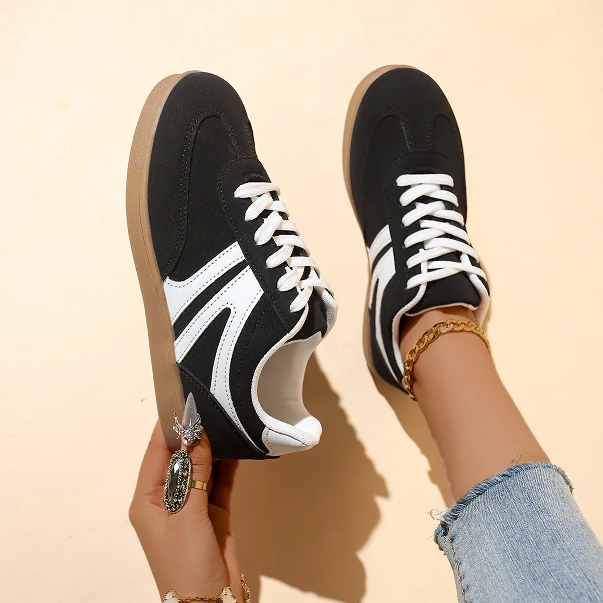 Damen sportliche Freizeitsneaker mit rutschfester Laufsohle und atmungsaktivem Obermaterial Heidi Mode - Image 2
