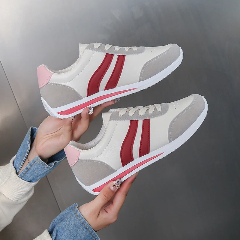 Damen Sportliche Freizeitsneakers mit atmungsaktiver Oberflächenstruktur und rutschfester Sohle Heidi Mode