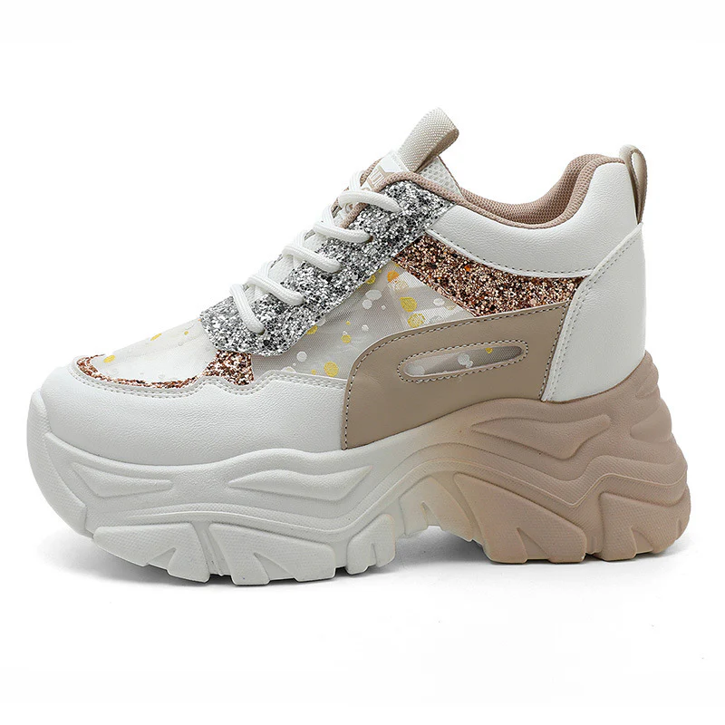 Damen Sportliche Glitter Sneakers mit trendiger Plateausohle Heidi Mode - Image 8