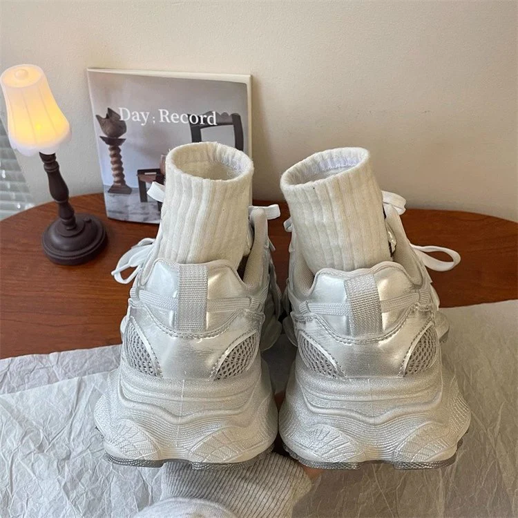 Damen Sportliche High-Top Sneakers mit atmungsaktivem Mesh-Obermaterial und modischem Design Heidi Mode - Image 5