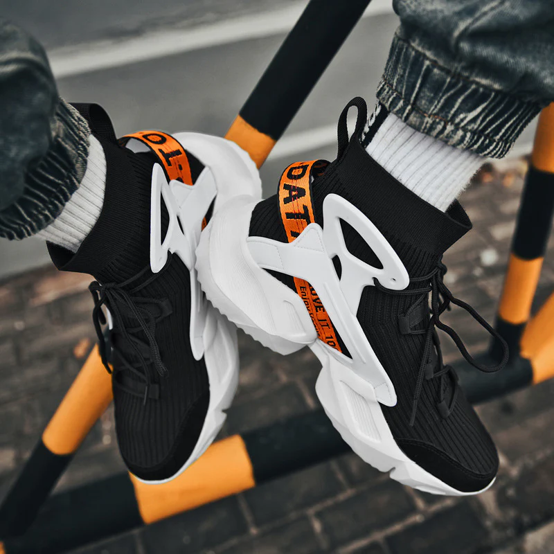 Damen Sportliche High-Top Sneakers mit elastischem Strick-Obermaterial und rutschfester Sohle Heidi Mode - Image 3