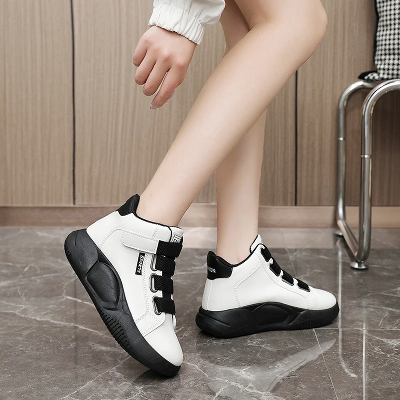 Damen Sportliche High-Top Sneakers mit elastischen Schnürsenkeln Heidi Mode - Image 3