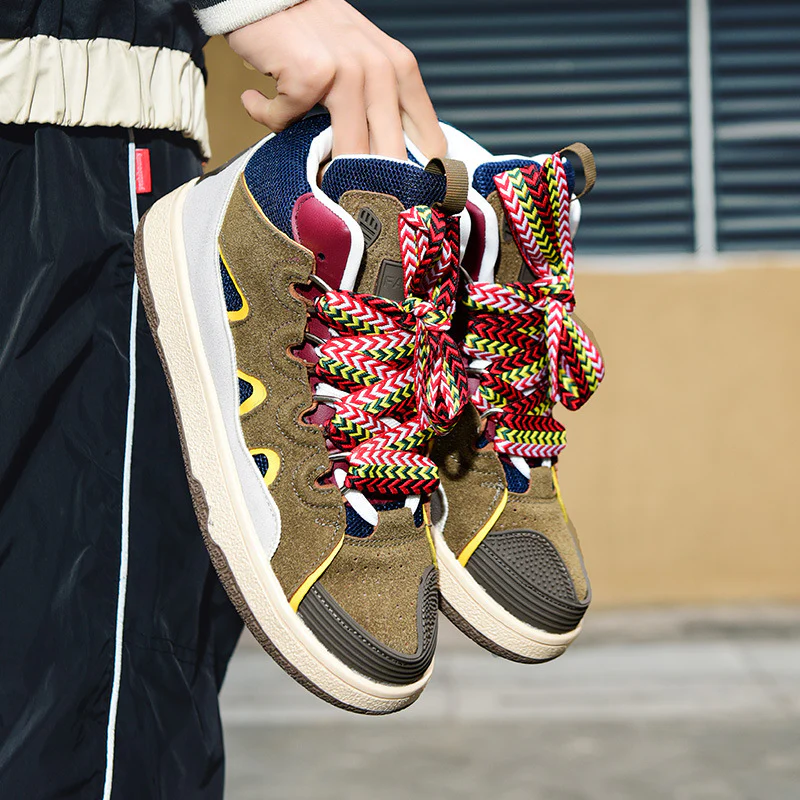 Damen Sportliche High-Top Sneakers mit innovativem Mehrfarbigem Schnürsystem Heidi Mode