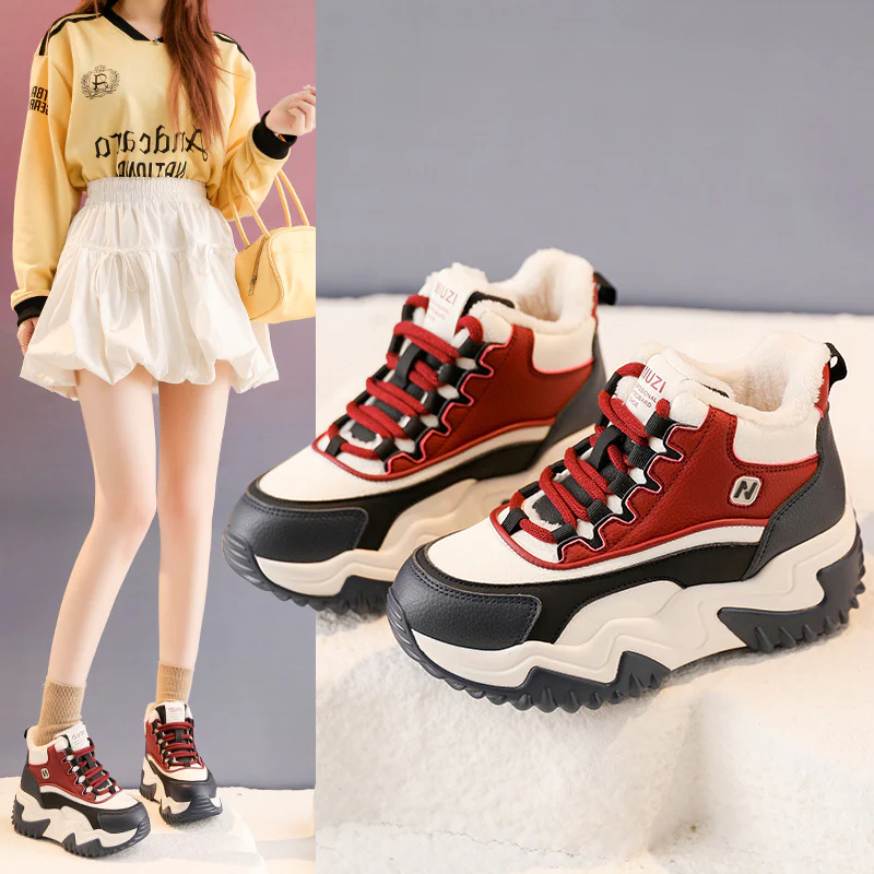 Damen Sportliche High-Top Sneakers mit kuscheligem Innenfutter Heidi Mode