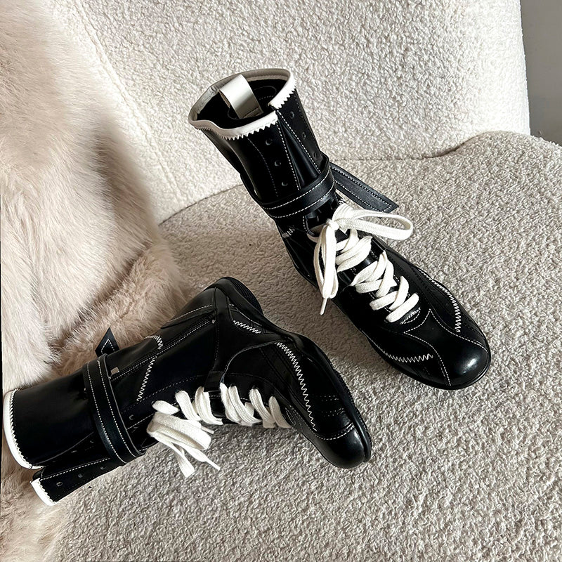 Damen Sportliche High-Top Sneakers mit modischem Schnürdesign und praktischem Klettverschluss Heidi Mode - Image 7