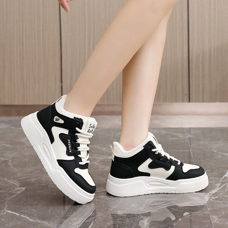 Damen Sportliche High-Top Sneakers mit weichem Fleece-Futter Heidi Mode - Image 3