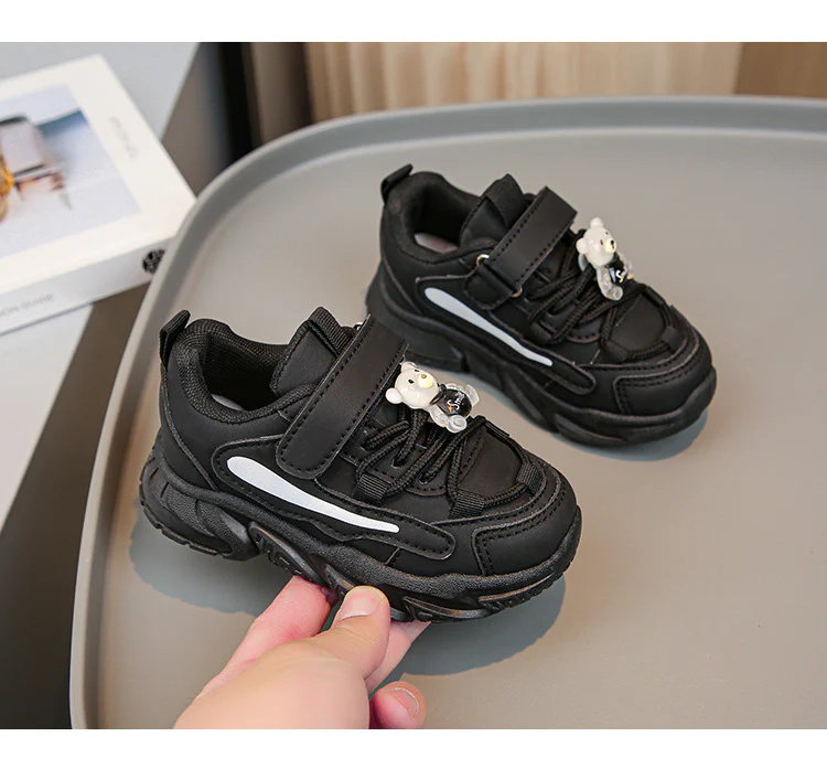 Damen sportliche Kinder-Sneaker mit verstellbarem Klettverschluss und buntem Tiermotiv Heidi Mode - Image 6
