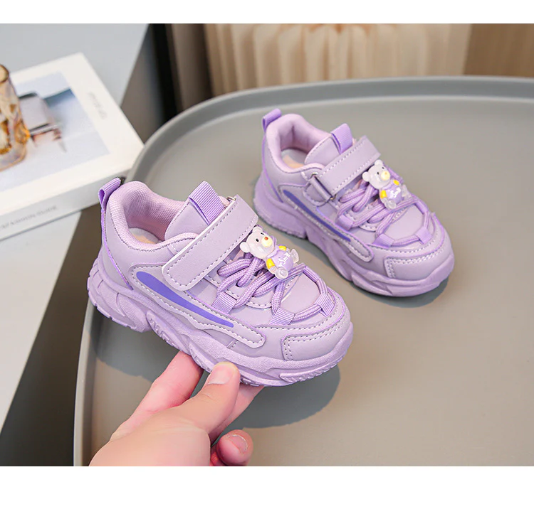 Damen sportliche Kinder-Sneaker mit verstellbarem Klettverschluss und buntem Tiermotiv Heidi Mode - Image 7