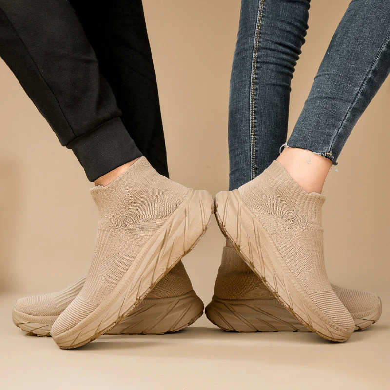 Damen Sportliche Knöchelsneaker mit elastischem Strickoberteil und rutschfester Sohle Heidi Mode - Image 3