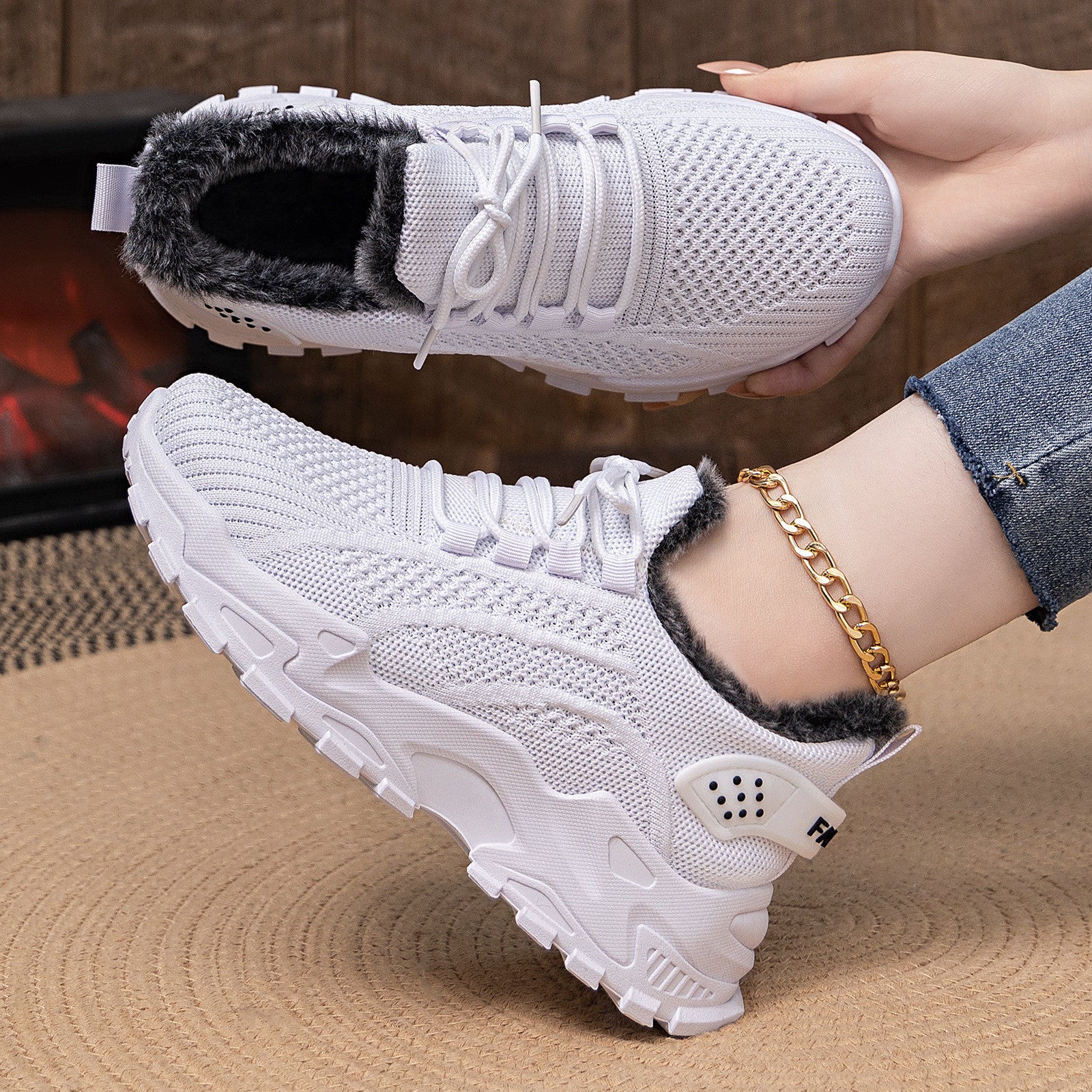 Damen Sportliche Komfort Sneaker mit kuscheligem Innenfutter Heidi Mode - Image 5