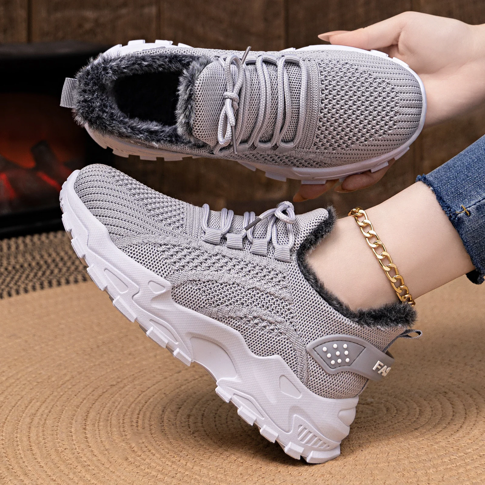 Damen Sportliche Komfort Sneaker mit kuscheligem Innenfutter Heidi Mode - Image 7