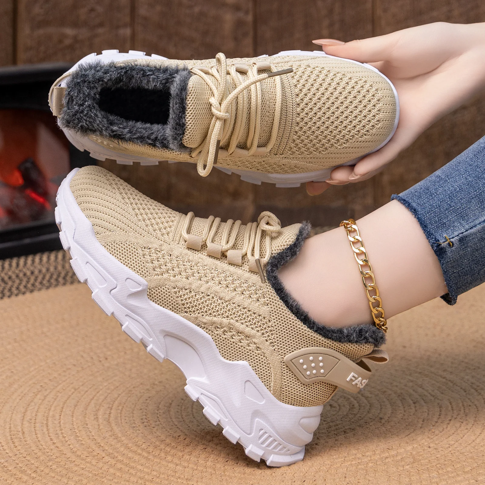 Damen Sportliche Komfort Sneaker mit kuscheligem Innenfutter Heidi Mode - Image 8