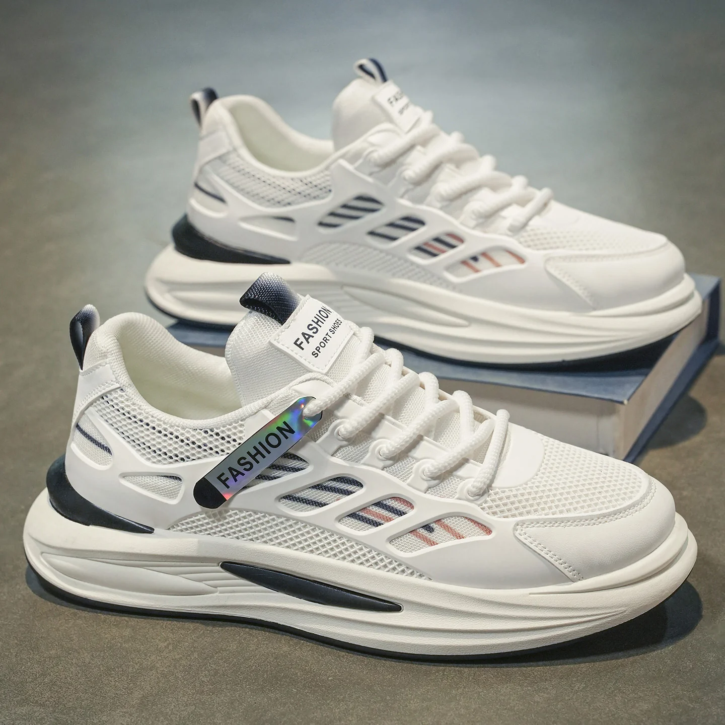 Damen Sportliche Lauf-Sneaker mit atmungsaktiver Mesh-Oberfläche und stoßdämpfendem Sohlenprofil Heidi Mode