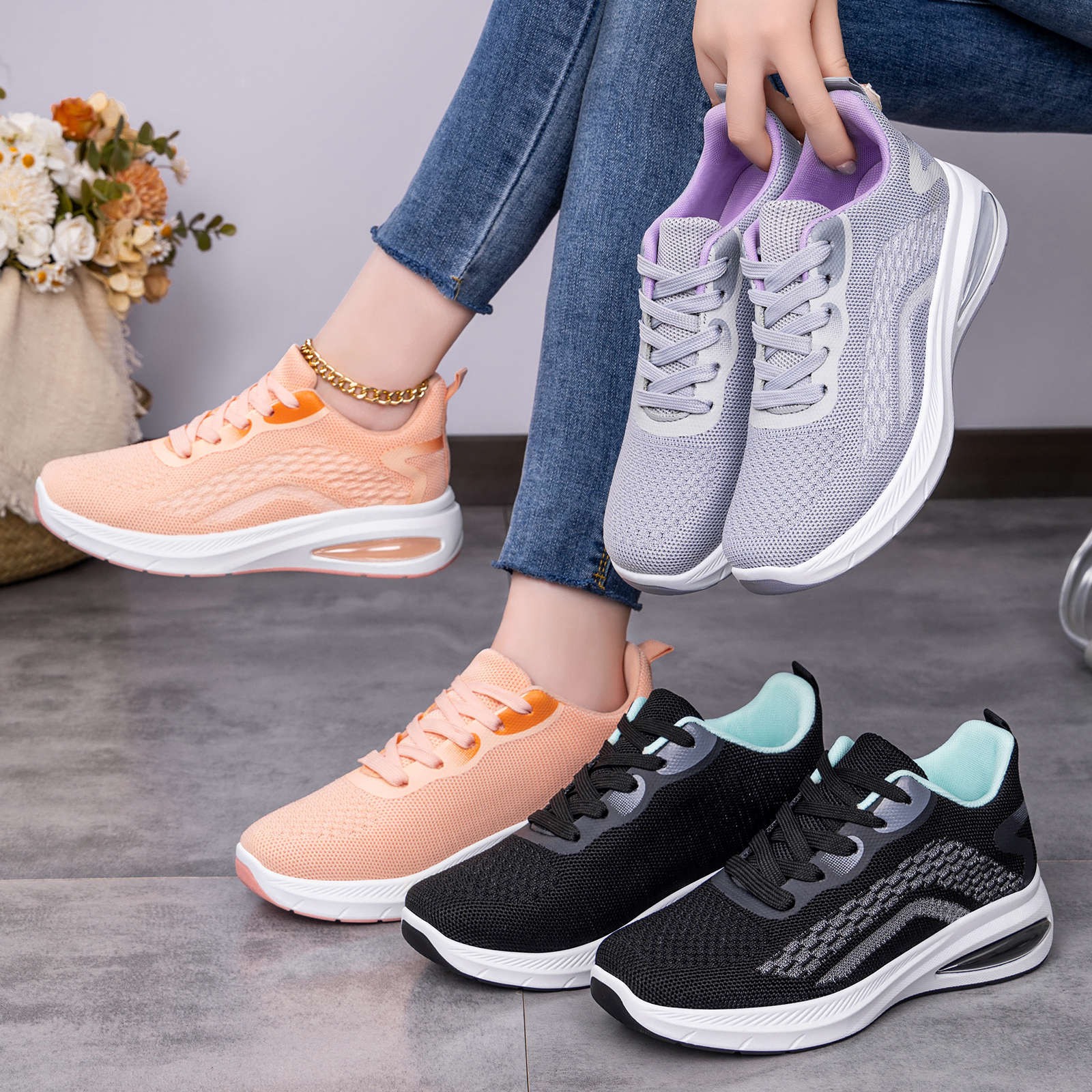 Damen Sportliche Lauf-Sneaker mit Komfort-Dämpfung und atmungsaktivem Obermaterial Heidi Mode - Image 4