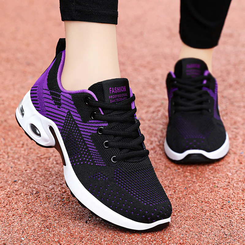 Damen Sportliche Lauf- und Freizeitschuhe mit atmungsaktiver Netzstruktur Heidi Mode