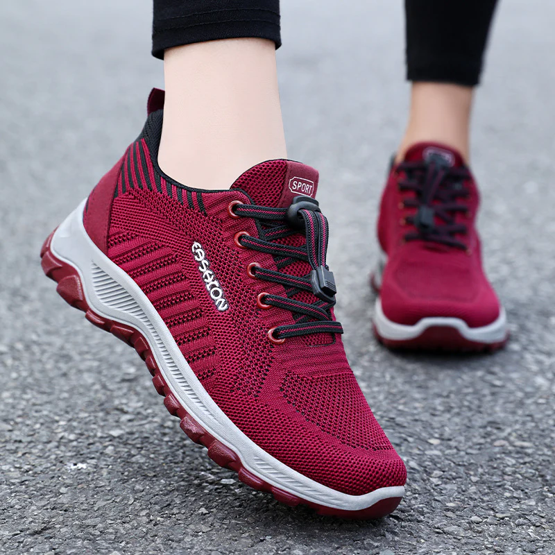 Damen Sportliche Laufschuhe mit atmungsaktivem Mesh-Obermaterial und elastischem Schnellschnürsystem Heidi Mode - Image 2