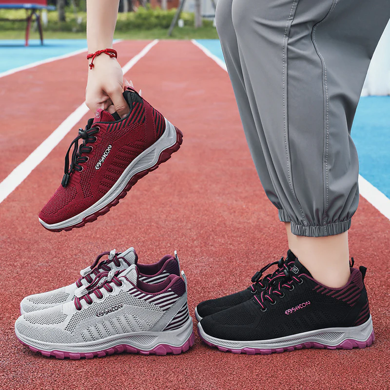 Damen Sportliche Laufschuhe mit atmungsaktivem Mesh-Obermaterial und elastischem Schnellschnürsystem Heidi Mode - Image 3