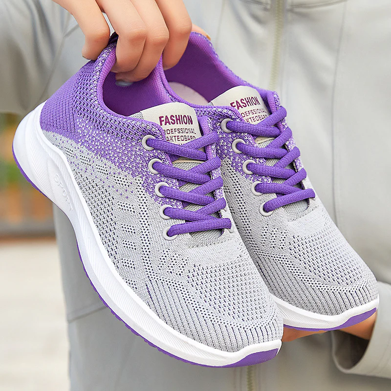 Damen Sportliche Laufschuhe mit atmungsaktivem Strickdesign Heidi Mode