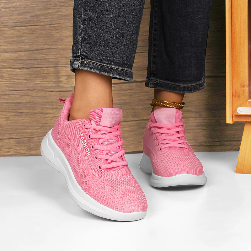 Damen Sportliche Lifestyle Sneakers aus atmungsaktivem Mesh mit dämpfender Sohle Heidi Mode