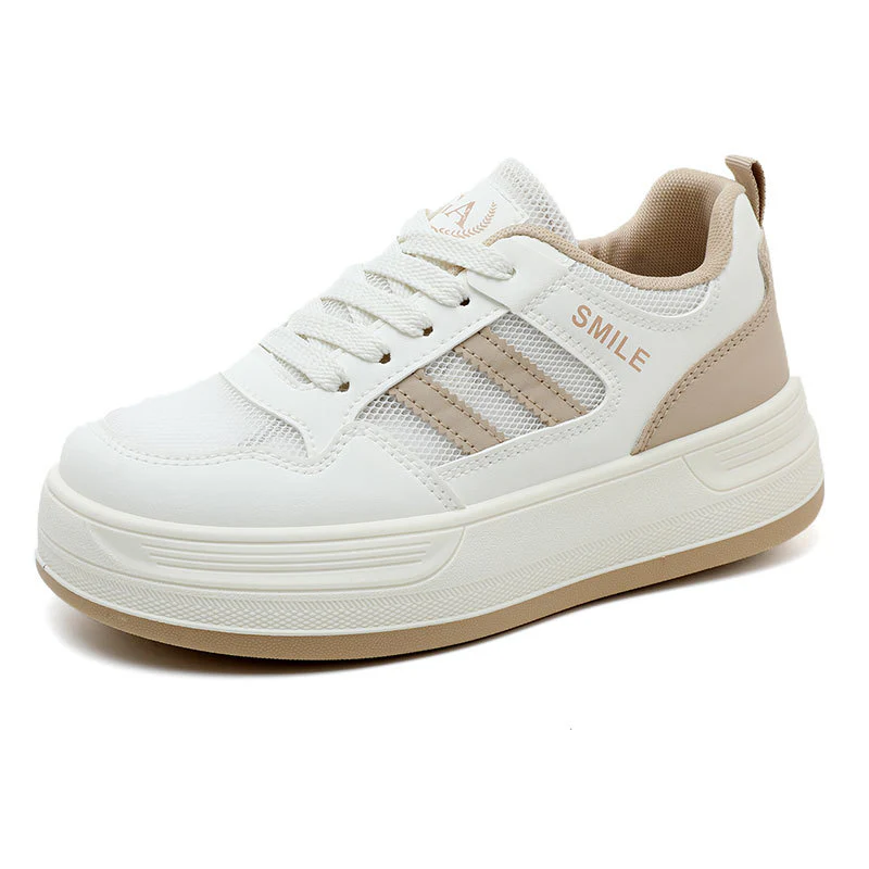 Damen sportliche Plateau-Sneaker mit atmungsaktivem Mesh-Obermaterial und dämpfender Sohle Heidi Mode