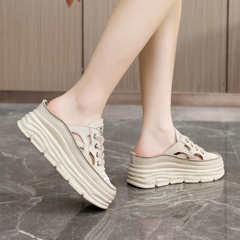Damen Sportliche Plateau-Sneaker mit atmungsaktiver Mesh-Oberfläche Heidi Mode - Image 3