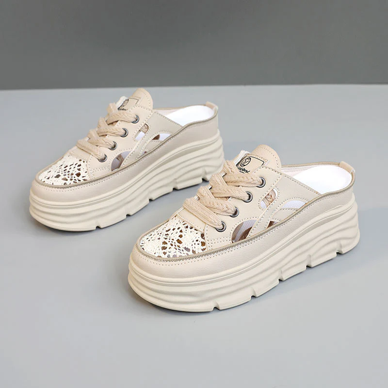 Damen Sportliche Plateau-Sneaker mit atmungsaktiver Mesh-Oberfläche Heidi Mode - Image 7