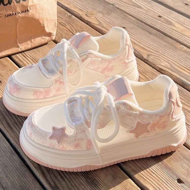 Damen Sportliche Plateau-Sneaker mit atmungsaktiver Mesh-Oberfläche und modischem Design Heidi Mode
