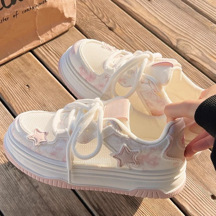Damen Sportliche Plateau-Sneaker mit atmungsaktiver Mesh-Oberfläche und modischem Design Heidi Mode - Image 2