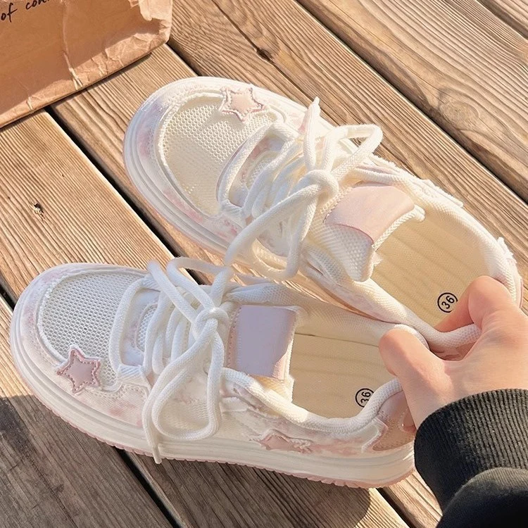 Damen Sportliche Plateau-Sneaker mit atmungsaktiver Mesh-Oberfläche und modischem Design Heidi Mode - Image 4