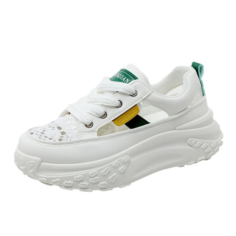 Damen Sportliche Plateau-Sneaker mit atmungsaktiver Oberflächenstruktur und modischem Design Heidi Mode - Image 5