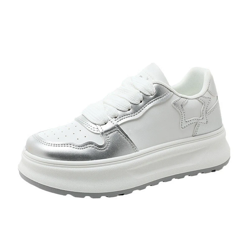 Damen Sportliche Plateau-Sneaker mit glänzenden Akzenten und komfortabler Dämpfung Heidi Mode