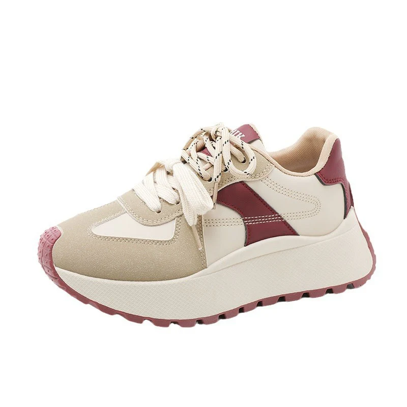 Damen Sportliche Plateau-Sneaker mit modischem Design und atmungsaktiver Oberflächenstruktur Heidi Mode - Image 5