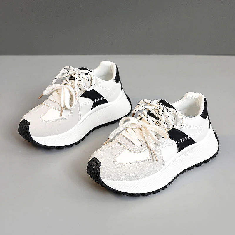 Damen Sportliche Plateau-Sneaker mit modischem Design und atmungsaktiver Oberflächenstruktur Heidi Mode - Image 6