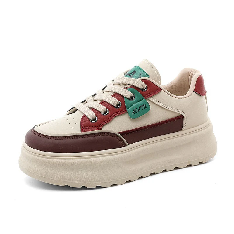Damen Sportliche Plateau-Sneaker mit modischem Design und dämpfender Sohle Heidi Mode