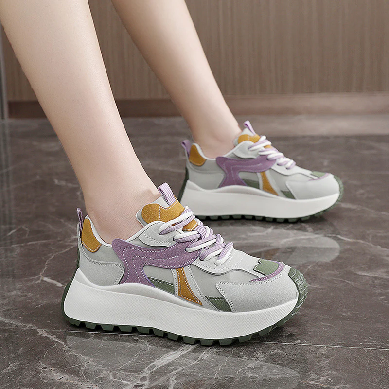 Damen Sportliche Plateau-Sneaker mit trendiger Farbgebung und dämpfender Sohle Heidi Mode - Image 3