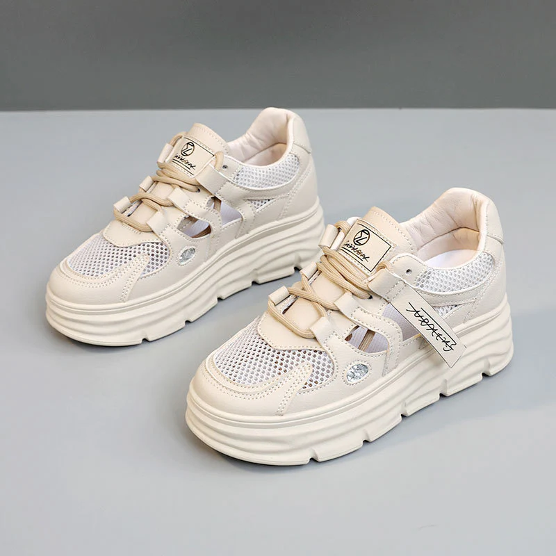 Damen Sportliche Plateau Sneakers mit atemberaubendem Design und verstellbarem Klettverschluss Heidi Mode - Image 2