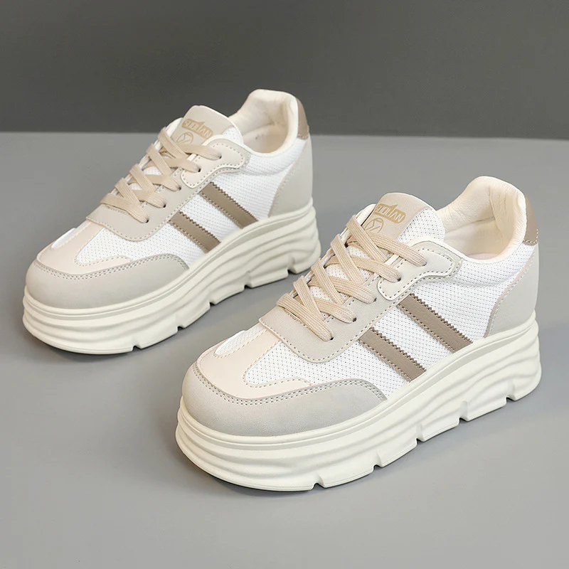 Damen Sportliche Plateau Sneakers mit atmungsaktivem Mesh-Obermaterial und dämpfender Laufsohle Heidi Mode - Image 7