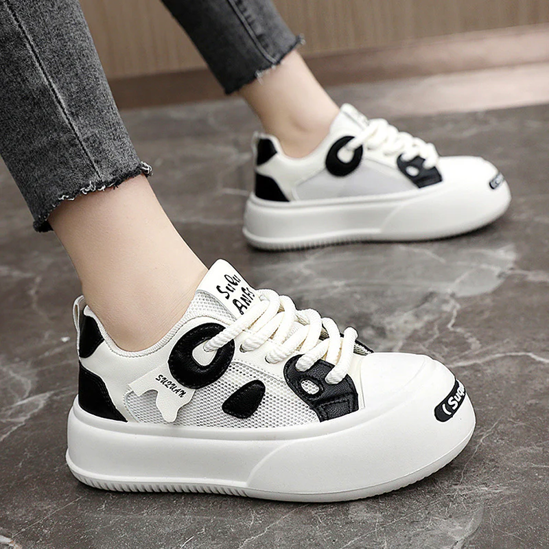 Damen Sportliche Plateau Sneakers mit atmungsaktivem Mesh-Obermaterial und dämpfender Sohle Heidi Mode - Image 3