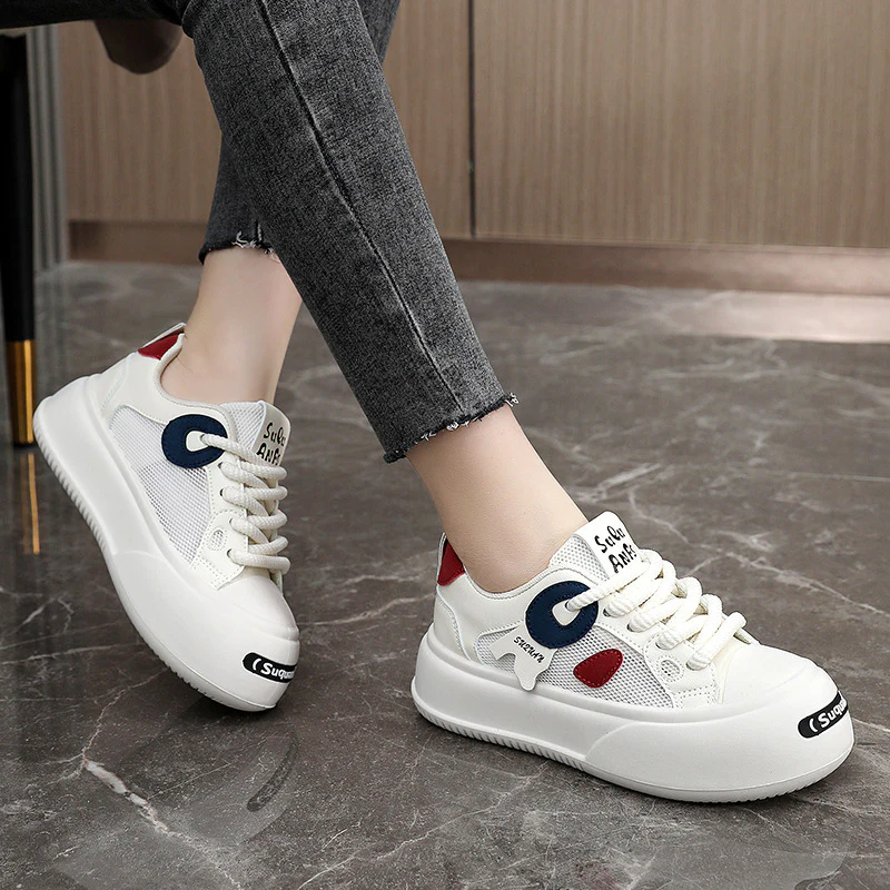 Damen Sportliche Plateau Sneakers mit atmungsaktivem Mesh-Obermaterial und dämpfender Sohle Heidi Mode - Image 4