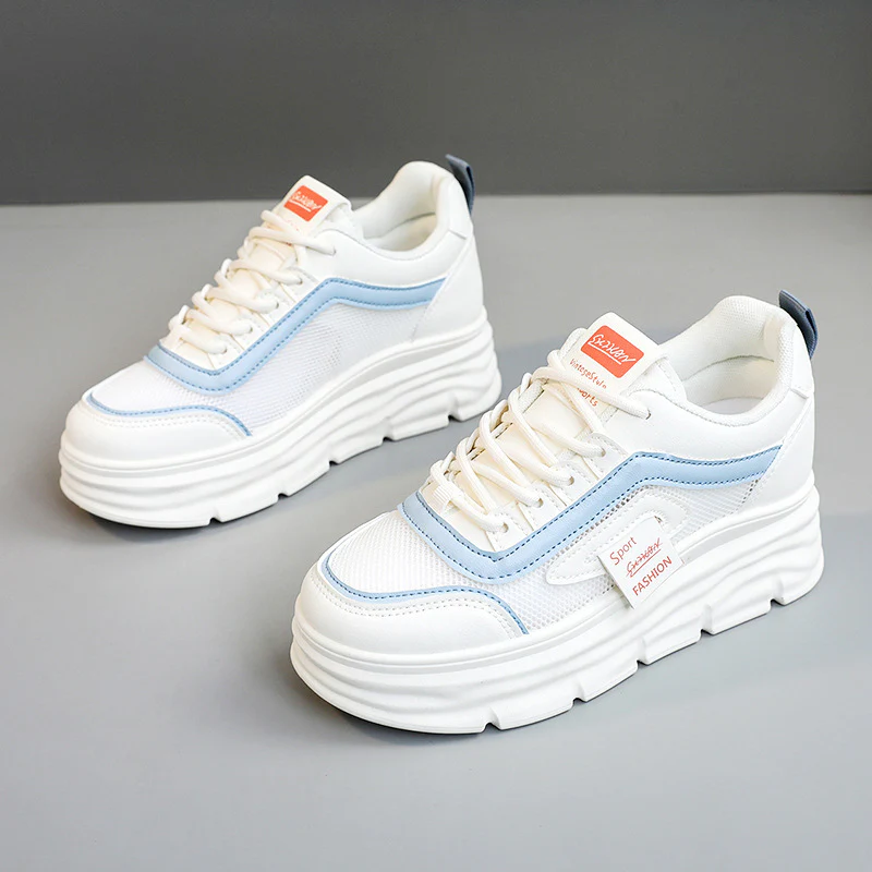 Damen Sportliche Plateau Sneakers mit atmungsaktivem Obermaterial und modischem Design Heidi Mode - Image 3