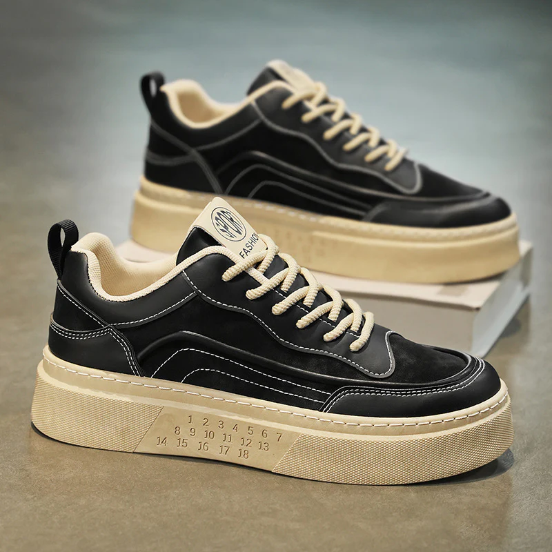 Damen Sportliche Plateau Sneakers mit robustem Lederoberteil und modischem Design Heidi Mode - Image 4