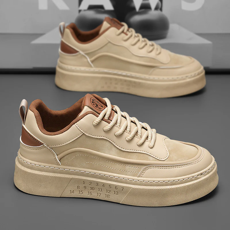Damen Sportliche Plateau Sneakers mit robustem Lederoberteil und modischem Design Heidi Mode - Image 6