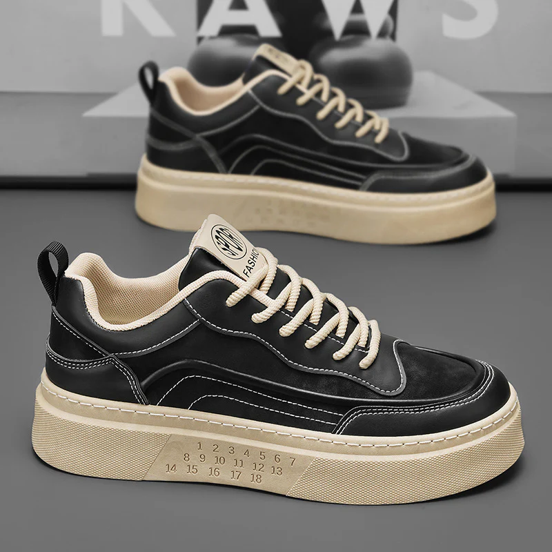 Damen Sportliche Plateau Sneakers mit robustem Lederoberteil und modischem Design Heidi Mode - Image 7