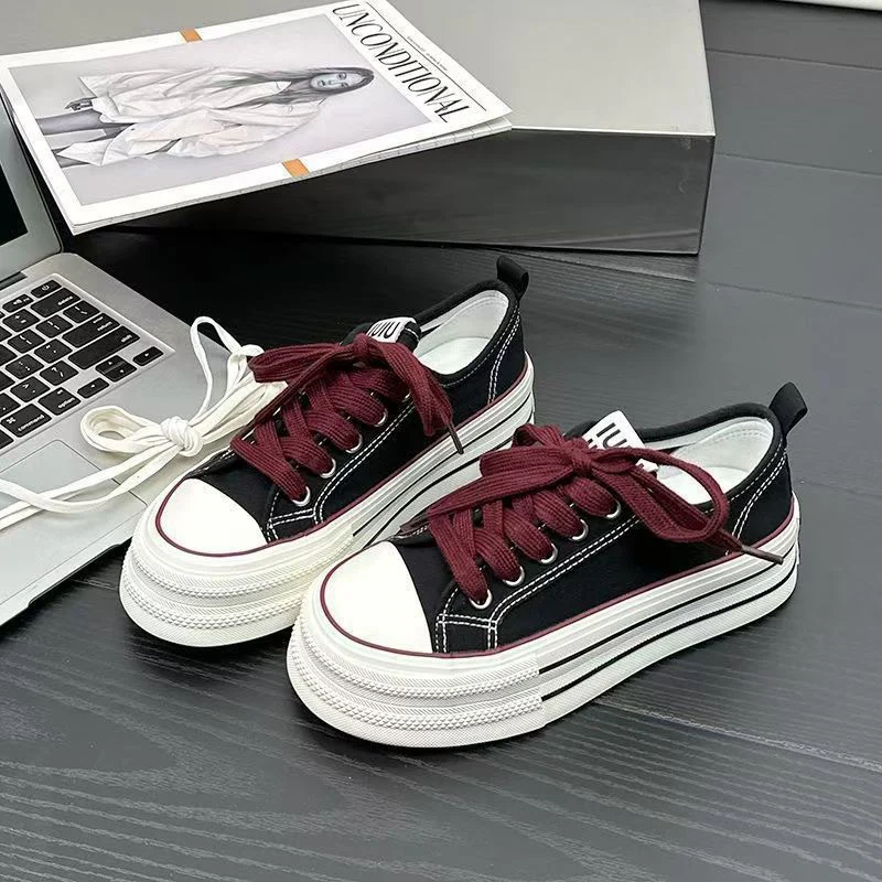 Damen Sportliche Plateausneaker mit atmungsaktivem Canvas-Obermaterial Heidi Mode - Image 8